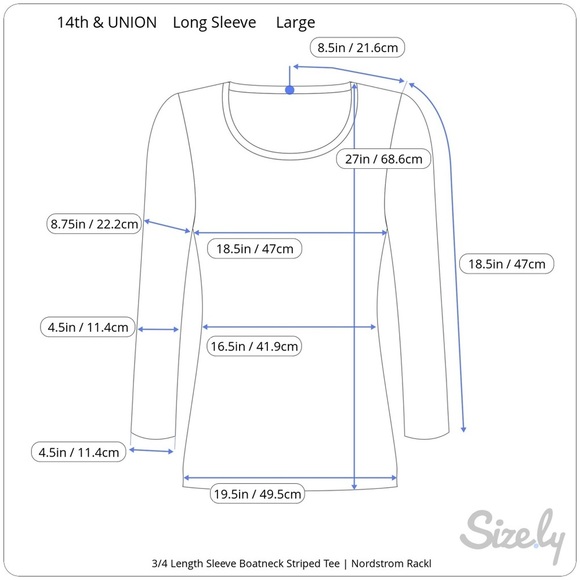 14TH & UNION CCO 3/4 Length Boatneck Tee - Picture 8 of 8